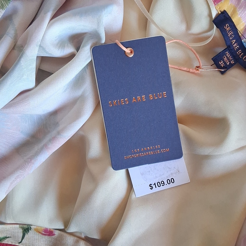 SKIES ARE BLUE Floral Maxi Dress Cream Pink 3X - Picture 10 of 11